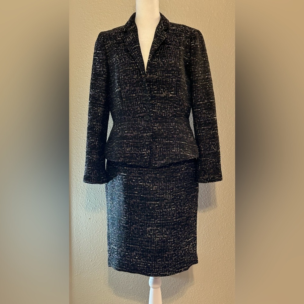 Ann Taylor Black Purple Blazer, Size 8P